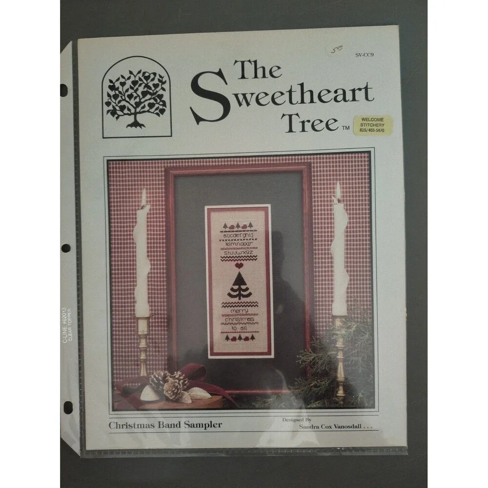 Sweetheart Tree Christmas Band Sampler Cross Stitch Pattern Chart Booklet SV-CC9